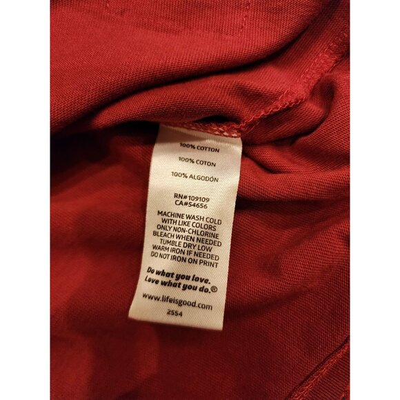 NEW Life Is Good Women's XXXL Crusher Tee Red V-Neck Santa Dog Graphic. Cotton - Picture 6 of 16